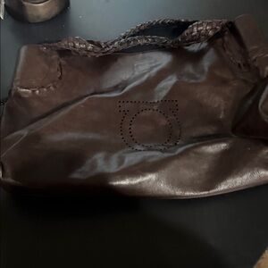 Elegant Brown Leather Tote Bag